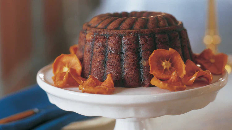 Persimmon Pudding with Calvados Cream
